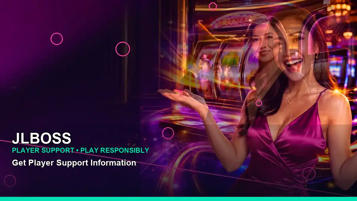 JLBOSS neon jackpot slots with an adult casino host positioned on the right