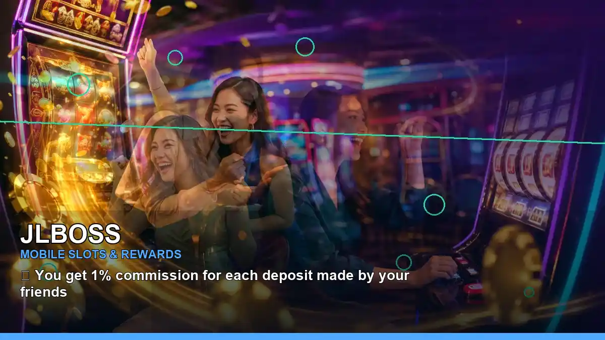 JLBOSS mobile casino game screen with a close-up casino presentation and panoramic reel layout