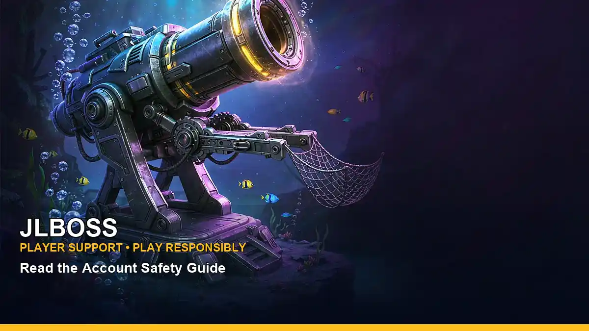 JLBOSS ice hockey information for Philippine users, featuring a golden-hour boat scene alongside casino fishing games